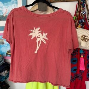 Vintage beach hugger surf palm tree tee
